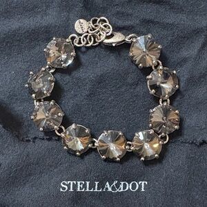 Stella & Dot Silver-Tone Bracelet with Gray Stones